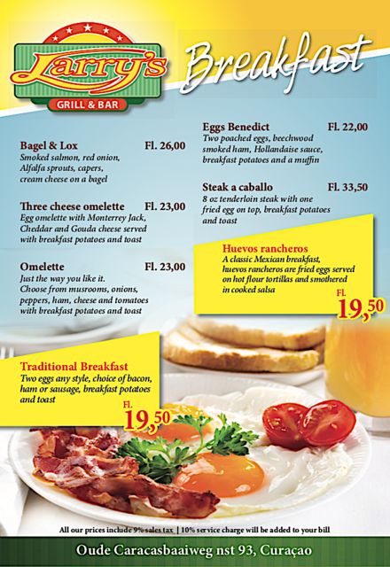 Larry's Grill and Bar Curacao Breakfast